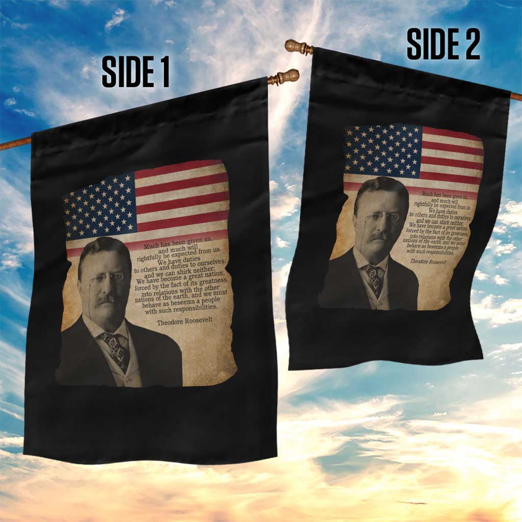 Theodore Roosevelt Quote Garden Flag American President History TS14 Print Your Wear