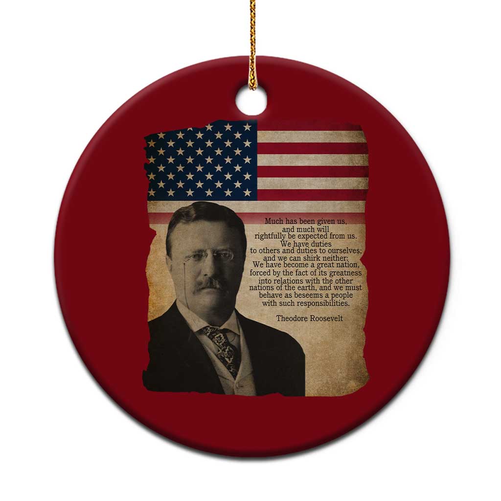 Theodore Roosevelt Quote Ceramic Ornament American President History TS14 1pc Red Print Your Wear