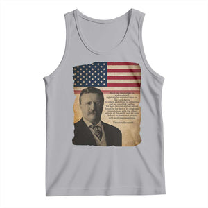 Theodore Roosevelt Quote Tank Top American President History TS14 Athletic Heather Print Your Wear