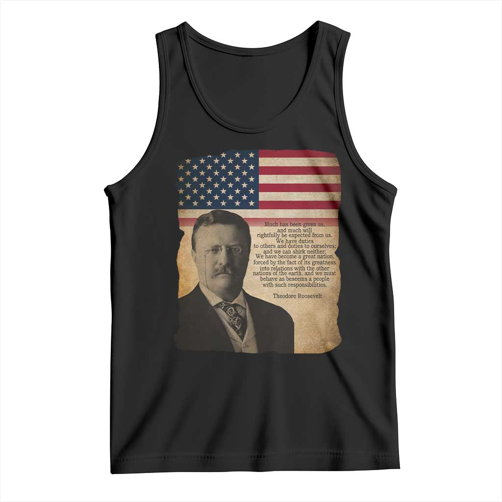 Theodore Roosevelt Quote Tank Top American President History TS14 Black Print Your Wear