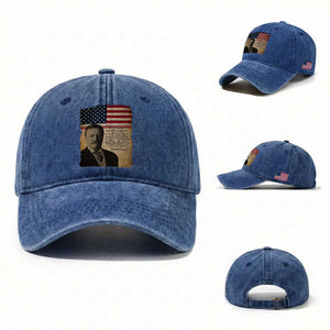Theodore Roosevelt Quote Washed Cotton Baseball Cap American President History TS14 Washed Cap Universal Fit Royal Blue Print Your Wear