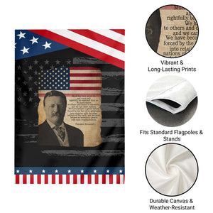 Theodore Roosevelt Quote Garden Flag American President History TS14 Print Your Wear