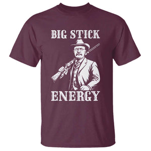Funny Teddy Roosevelt T Shirt Big Stick Energy President TS14 Maroon Print Your Wear