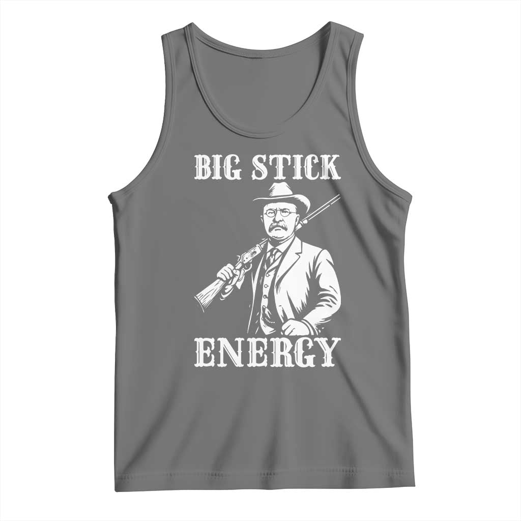 Funny Teddy Roosevelt Tank Top Big Stick Energy President TS14 Black Heather Print Your Wear