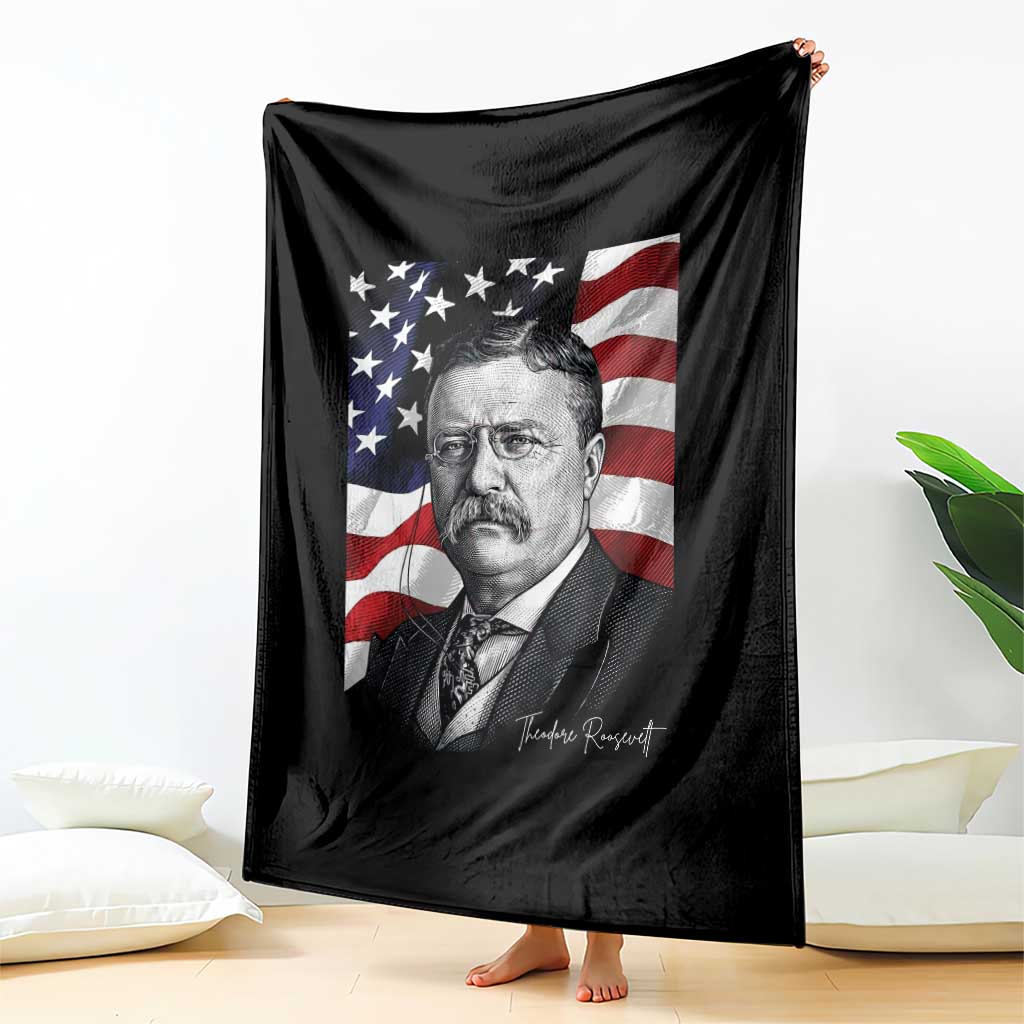 Theodore Roosevelt Patriotic American Flag President Throw Blanket TS14 Print Your Wear