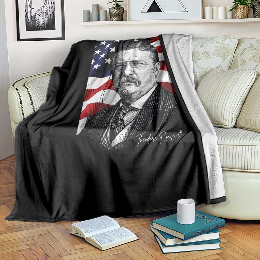 Theodore Roosevelt Patriotic American Flag President Throw Blanket TS14 Print Your Wear