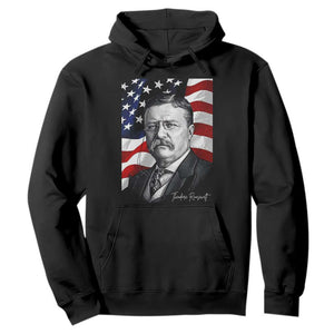 Theodore Roosevelt Patriotic American Flag President Hoodie TS14 Black Print Your Wear