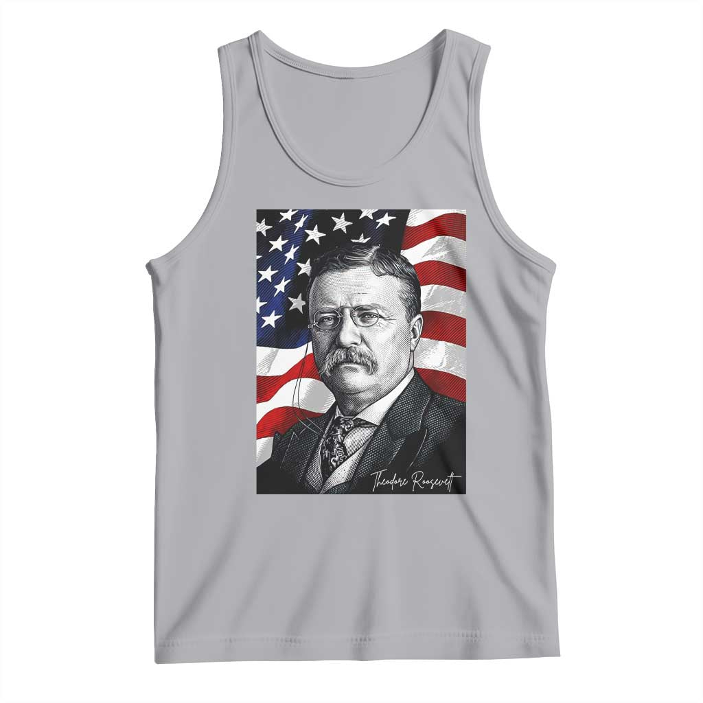Theodore Roosevelt Patriotic American Flag President Tank Top TS14 Athletic Heather Print Your Wear
