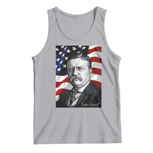 Theodore Roosevelt Patriotic American Flag President Tank Top TS14 Athletic Heather Print Your Wear