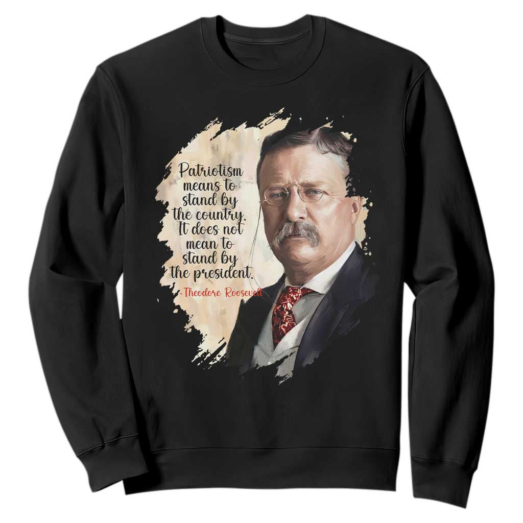 Theodore Roosevelt Quote Sweatshirt American History Presidents Day TS14 Black Print Your Wear
