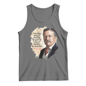 Theodore Roosevelt Quote Tank Top American History Presidents Day TS14 Black Heather Print Your Wear