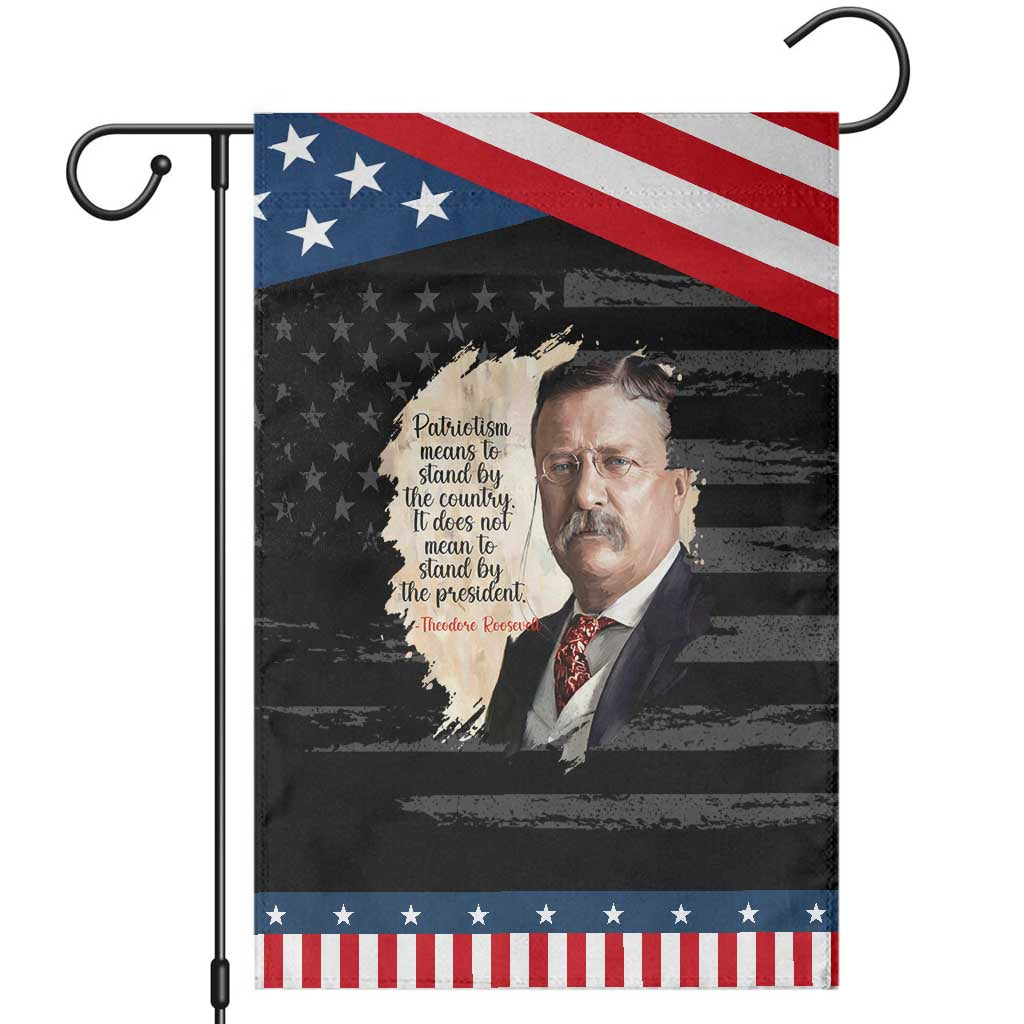 Theodore Roosevelt Quote Garden Flag American History Presidents Day TS14 Distressed Black Blue Print Your Wear