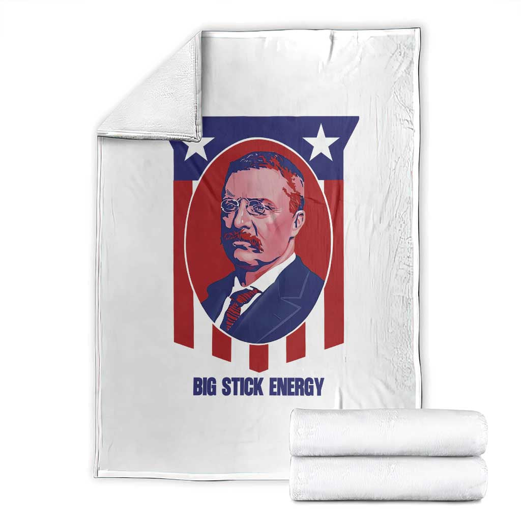 Theodore Roosevelt Patriotic American Flag Throw Blanket Big Stick Energy President TS14 White Print Your Wear