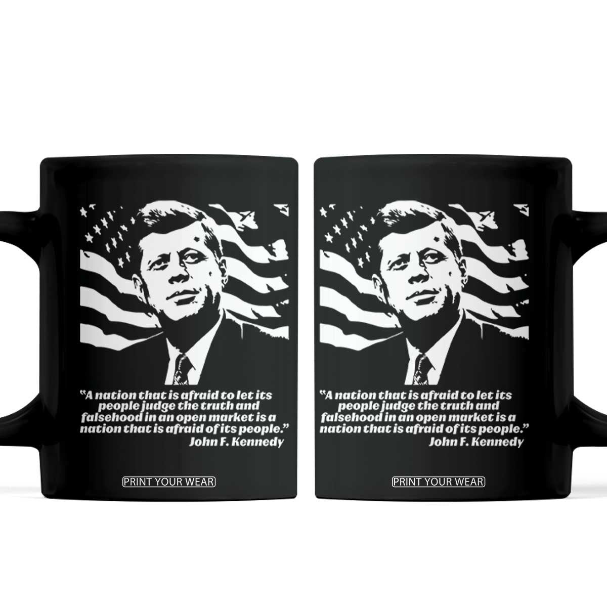 Theodore Roosevelt Quote Coffee Mug Patriotic American Flag Presidents Day TS14 Black Print Your Wear