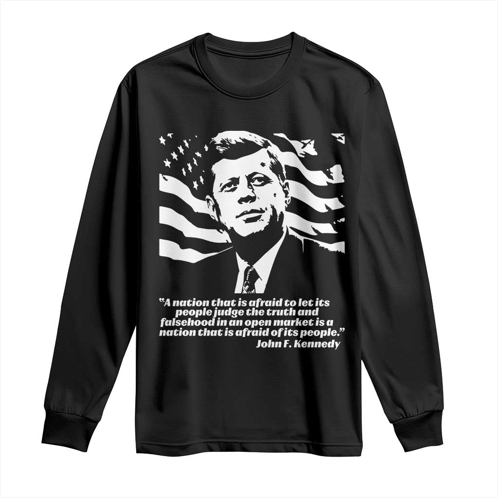 Theodore Roosevelt Quote Long Sleeve Shirt Patriotic American Flag Presidents Day TS14 Black Print Your Wear