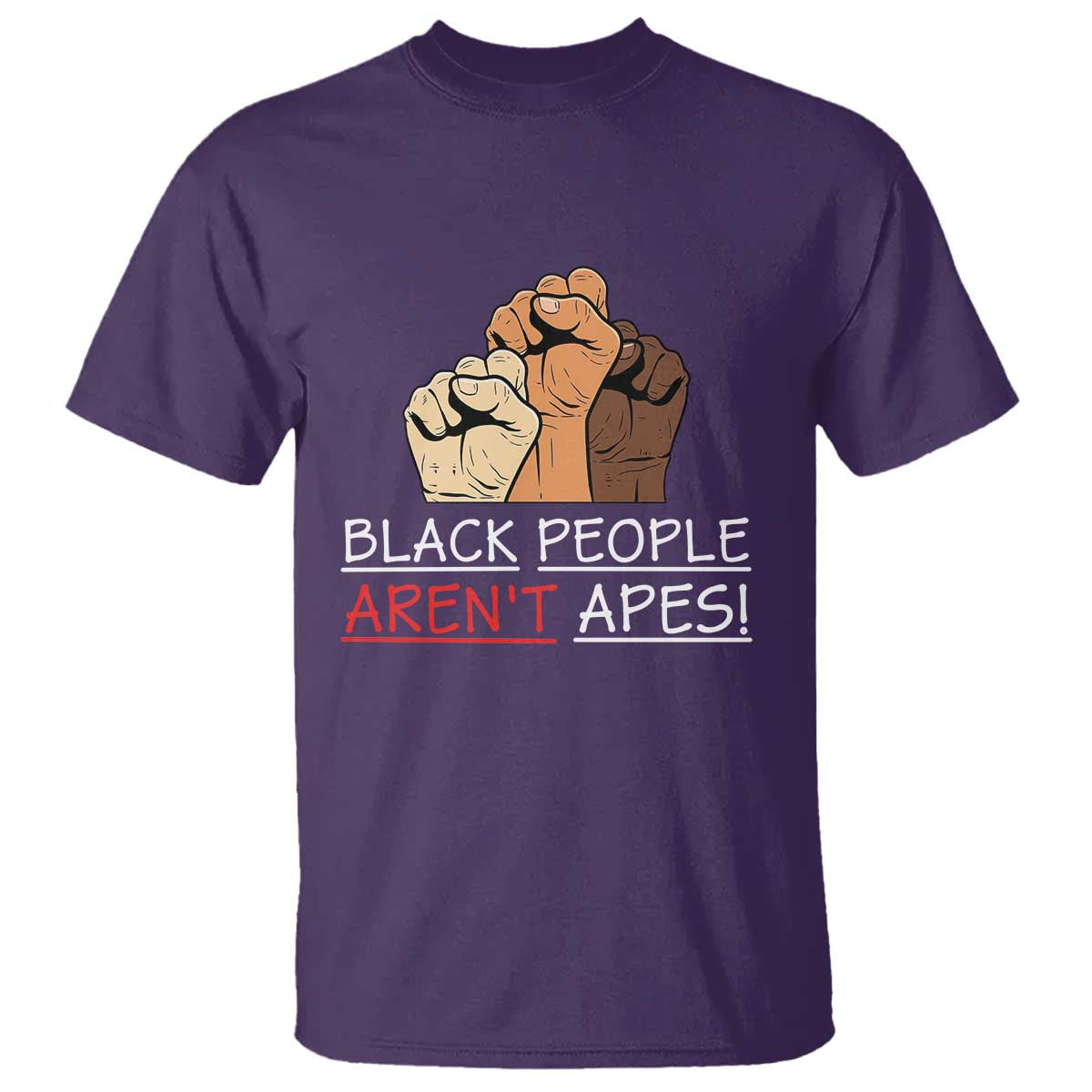 Black People Aren't Apes T Shirt Anti-Racist Statement TS14 Purple Print Your Wear