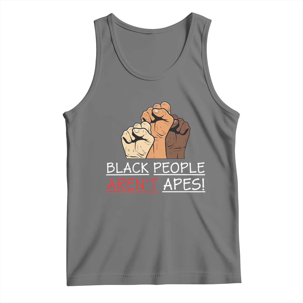 Black People Aren't Apes Tank Top Anti-Racist Statement TS14 Black Heather Print Your Wear