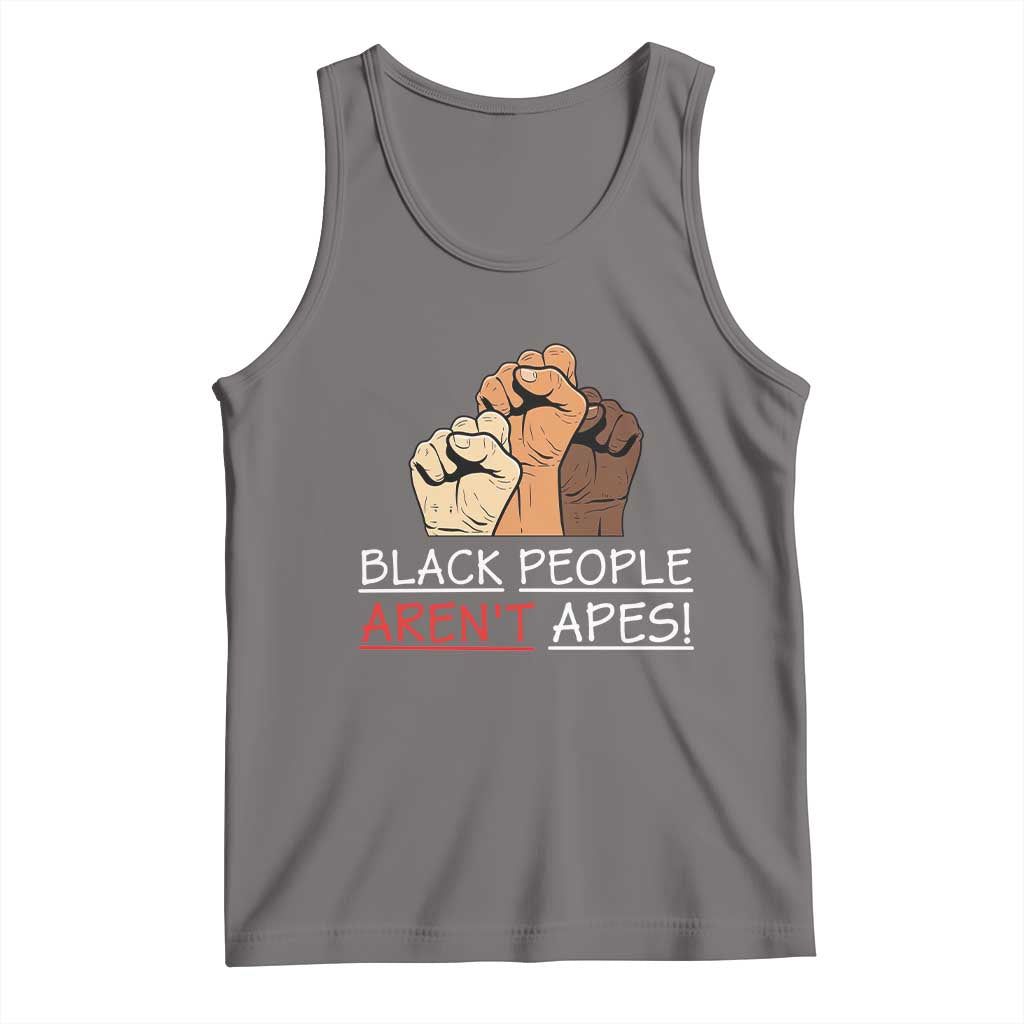 Black People Aren't Apes Tank Top Anti-Racist Statement TS14 Deep Heather Print Your Wear