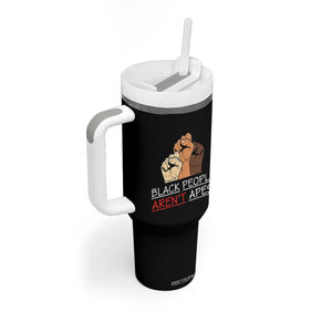 Black People Aren't Apes Tumbler With Handle Anti-Racist Statement TS14 Print Your Wear