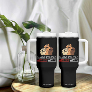 Black People Aren't Apes Tumbler With Handle Anti-Racist Statement TS14 Print Your Wear
