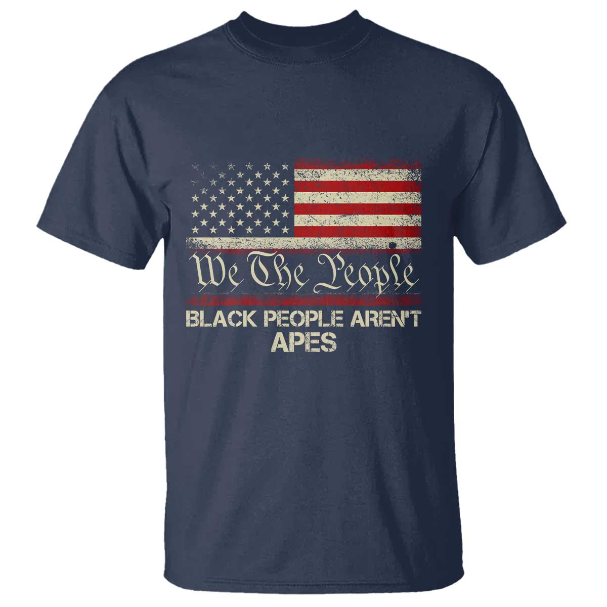 Black People Aren't Apes T Shirt We The People Anti Racist Protest TS14 Navy Print Your Wear