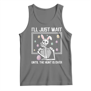 Funny Easter Skeleton Tank Top I'll Just Wait Until The Hunt Is Over TS14 Black Heather Print Your Wear
