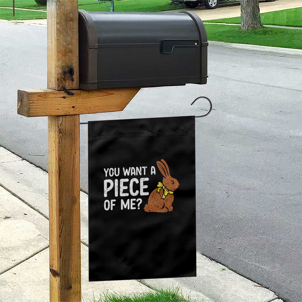 You Want A Piece Of Me Garden Flag Funny Easter Chocolate Bunny TS14 Print Your Wear