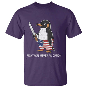 Flight was Never an Option T Shirt Funny Penguin Knife Sarcastic American Flag TS14 Purple Print Your Wear