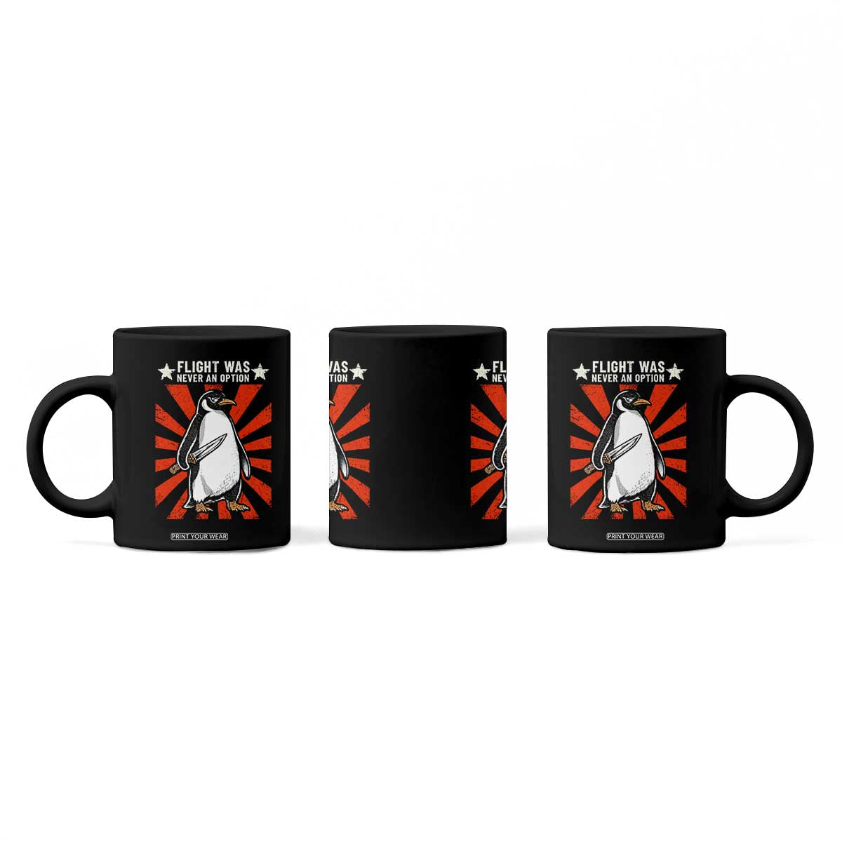 Flight was Never an Option Coffee Mug Funny Penguin Knife Sarcastic TS14 Print Your Wear