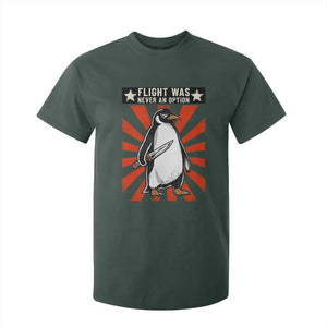 Flight was Never an Option T Shirt For Kid Funny Penguin Knife Sarcastic TS14 Dark Forest Green Print Your Wear