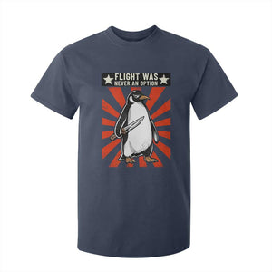Flight was Never an Option T Shirt For Kid Funny Penguin Knife Sarcastic TS14 Navy Print Your Wear