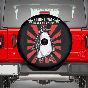 Flight was Never an Option Spare Tire Cover Funny Penguin Knife Sarcastic TS14 Black Print Your Wear