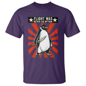 Flight was Never an Option T Shirt Funny Penguin Knife Sarcastic TS14 Purple Print Your Wear