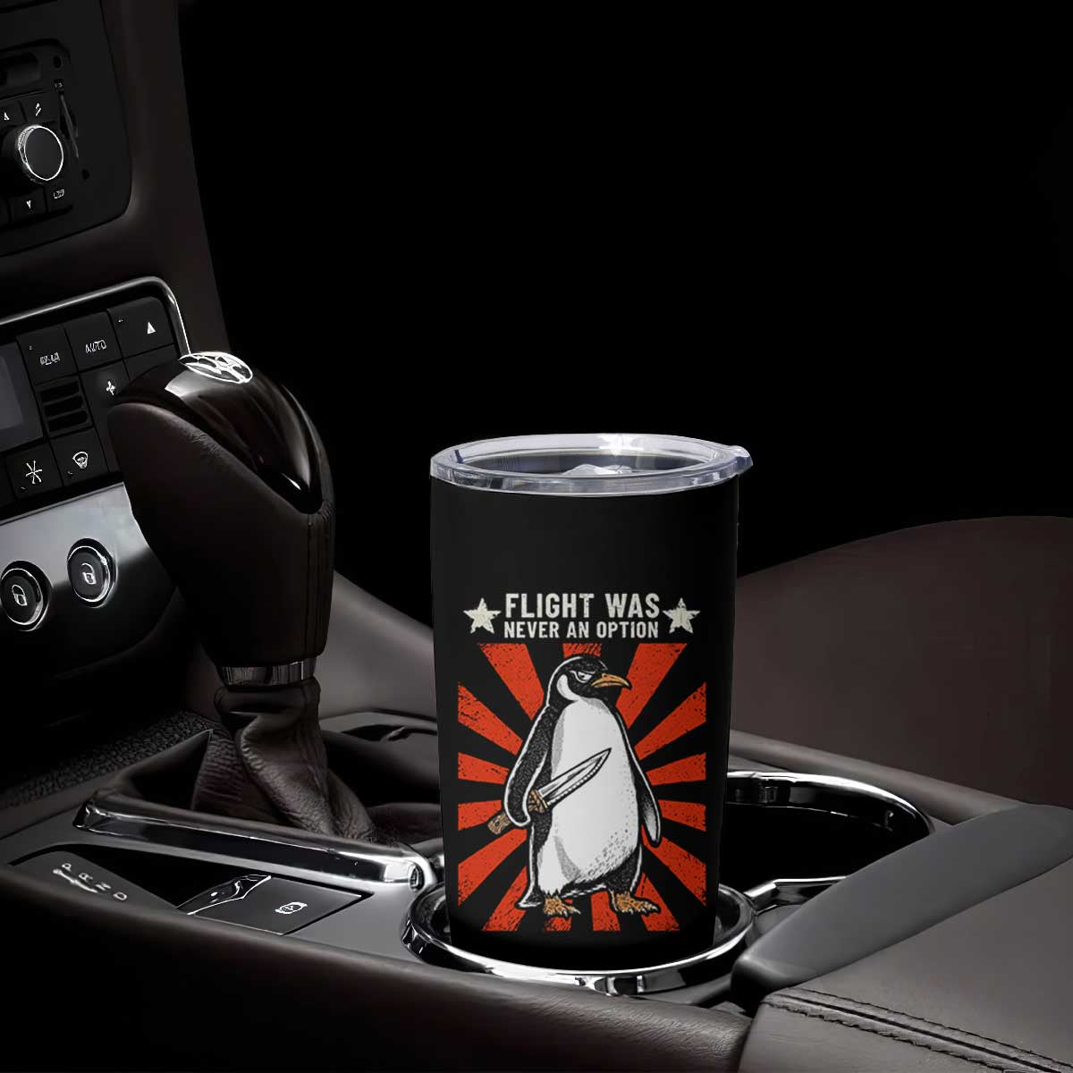 Flight was Never an Option Tumbler Cup Funny Penguin Knife Sarcastic TS14 Print Your Wear