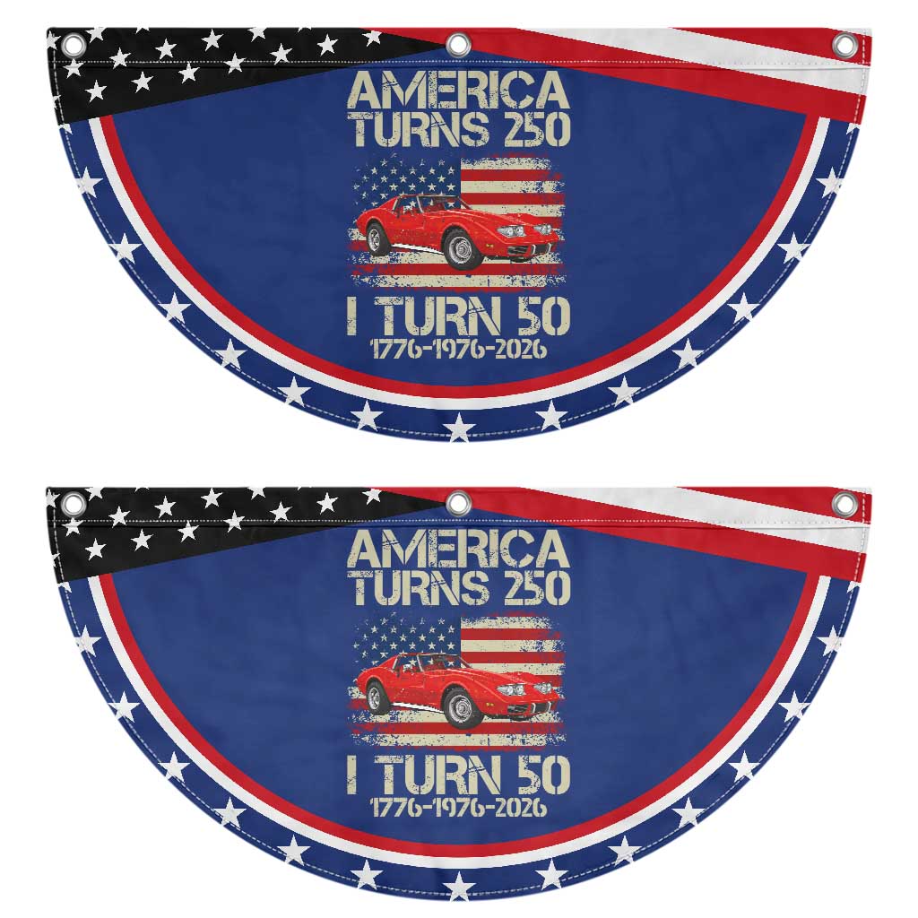 America Turns 250 I Turn 50 1976 50th Birthday Patriotic Fan Flag Sports Car Retro Americana TS14 2pcs pack Classic Navy Print Your Wear