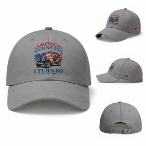 America Turns 250 I Turn 80 1946 80th Birthday Baseball Cap Compact Classic Off-road SUV TS14 Baseball Cap Universal Fit Sport Gray Print Your Wear