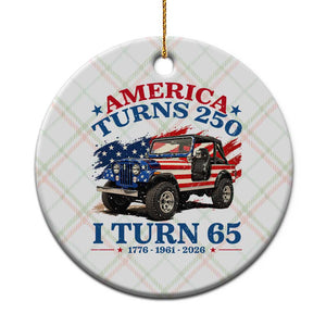 America Turns 250 I Turn 65 1961 65th Birthday Ceramic Ornament Compact Classic Off-road SUV TS14 1pc Christmas Plaid Print Your Wear