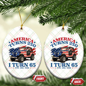 America Turns 250 I Turn 65 1961 65th Birthday Ceramic Ornament Compact Classic Off-road SUV TS14 Print Your Wear