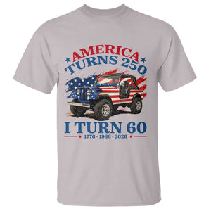 America Turns 250 I Turn 60 1966 60th Birthday T Shirt Compact Classic Off-road SUV TS14 Ice Gray Print Your Wear