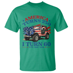 America Turns 250 I Turn 60 1966 60th Birthday T Shirt Compact Classic Off-road SUV TS14 Irish Green Print Your Wear