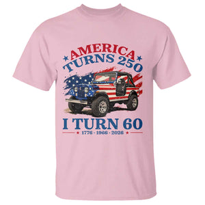 America Turns 250 I Turn 60 1966 60th Birthday T Shirt Compact Classic Off-road SUV TS14 Light Pink Print Your Wear