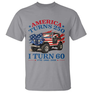 America Turns 250 I Turn 60 1966 60th Birthday T Shirt Compact Classic Off-road SUV TS14 Sport Gray Print Your Wear