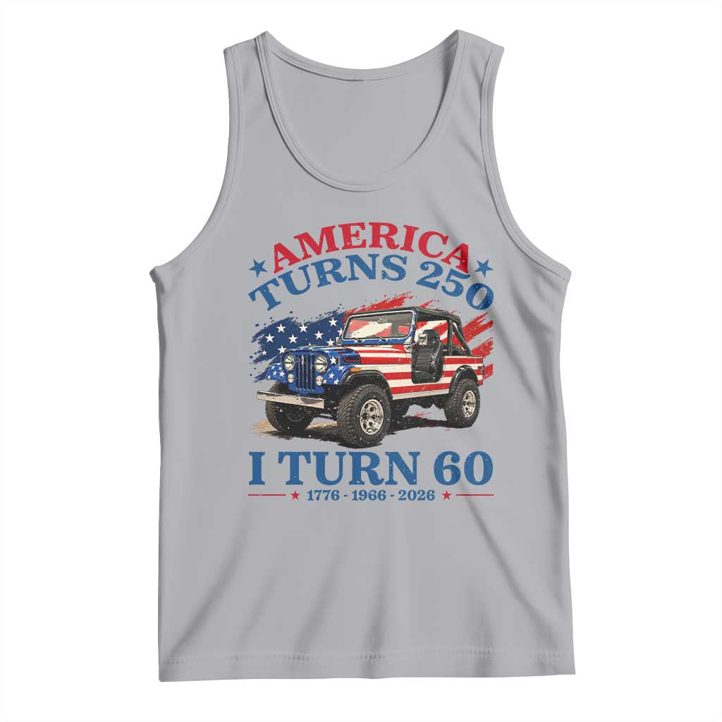 America Turns 250 I Turn 60 1966 60th Birthday Tank Top Compact Classic Off-road SUV TS14 Athletic Heather Print Your Wear