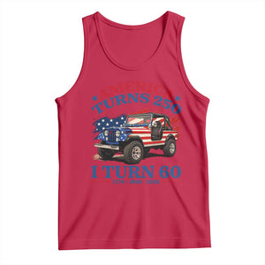 America Turns 250 I Turn 60 1966 60th Birthday Tank Top Compact Classic Off-road SUV TS14 Red Print Your Wear