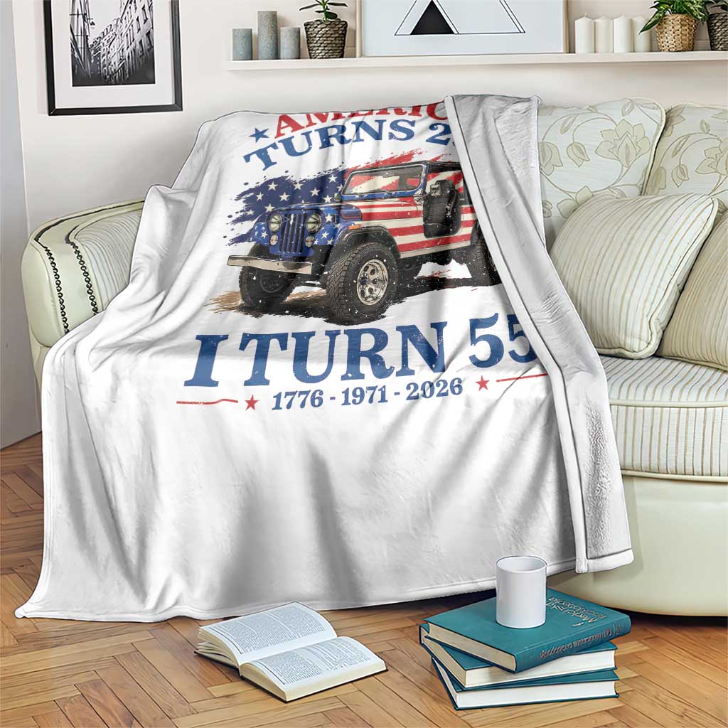 America Turns 250 I Turn 55 1971 55th Birthday Throw Blanket Compact Classic Off-road SUV TS14 Print Your Wear