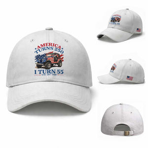 America Turns 250 I Turn 55 1971 55th Birthday Baseball Cap Compact Classic Off-road SUV TS14 Baseball Cap Universal Fit White Print Your Wear