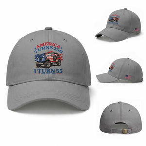 America Turns 250 I Turn 55 1971 55th Birthday Baseball Cap Compact Classic Off-road SUV TS14 Baseball Cap Universal Fit Sport Gray Print Your Wear