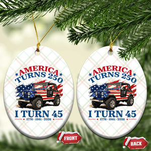America Turns 250 I Turn 45 1981 45th Birthday Ceramic Ornament Compact Classic Off-road SUV TS14 Print Your Wear