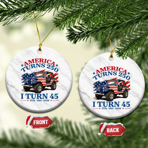 America Turns 250 I Turn 45 1981 45th Birthday Ceramic Ornament Compact Classic Off-road SUV TS14 1pc White Marble Print Your Wear