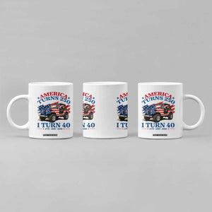 America Turns 250 I Turn 40 1986 40th Birthday Coffee Mug Compact Classic Off-road SUV TS14 Print Your Wear
